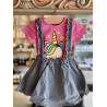 Conjunto Blusa Rosa + Saya - para Niñas 2pcs
