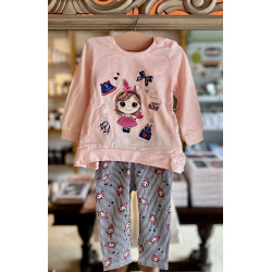 Conjunto Enguatada Rosa + Pantalón - para Niñas 2pcs