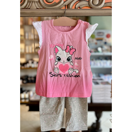 Conjunto Blusa Rosa + Pantalón - para Niñas 2pcs