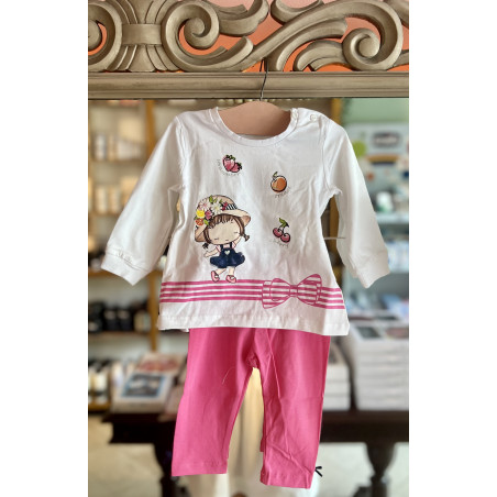 Conjunto Enguatada + Pantalón Rosa- para Niñas 2pcs