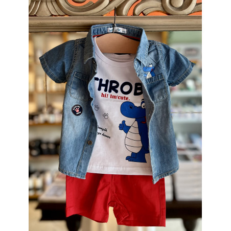 Conjunto Pulóver + Chaqueta + Shorts- para Niños 3pcs