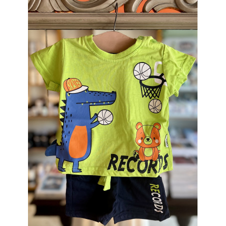 Conjunto Pulóver Verde + Shorts - para Niños 2pcs