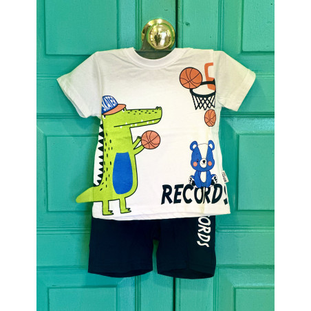Conjunto Pulóver Blanco + Shorts - para Niños 2pcs