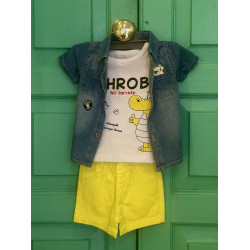 Conjunto Pulóver + Chaqueta + Shorts Amarillo - para Niños 3pcs