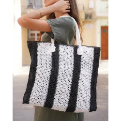 Bolso Tejido de Rayas - Blancas & Negras