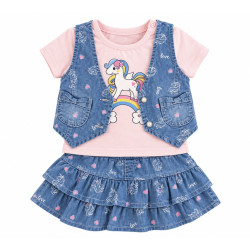 Conjunto Blusa + Chaqueta + Saya - para Niñas 3pcs