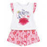 Conjunto Blusa Blanca&Rosa+ Shorts - para Niñas 2pcs