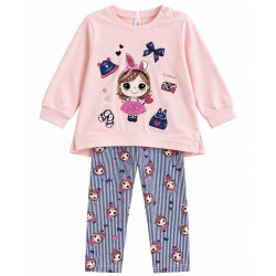 Conjunto Enguatada Rosa + Pantalón - para Niñas 2pcs