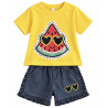 Conjunto Blusa Amarilla + Shorts - para Niñas 2pcs