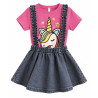 Conjunto Blusa Rosa + Saya - para Niñas 2pcs