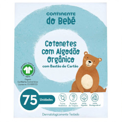 Bastoncillos de Algodón Orgánico para Bebé Continente do Bebé - 75 u