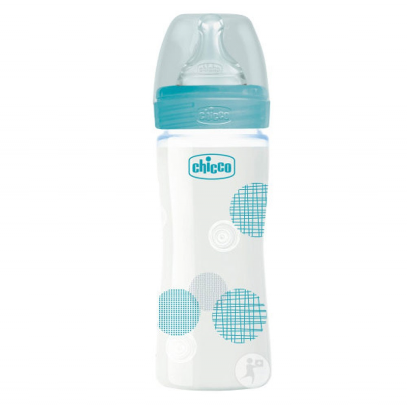WB - Biberón Cristal Azul 0m+ 240ml WB - Biberón Cristal Azul 0m+ 240ml