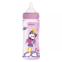 WB - Biberón Plástico Rosa 4m+ 330ml