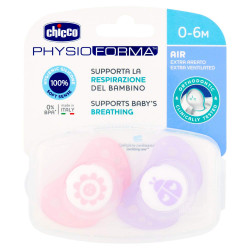 PF - Chupetes Silicona Air Rosa&Morado 0-6m
